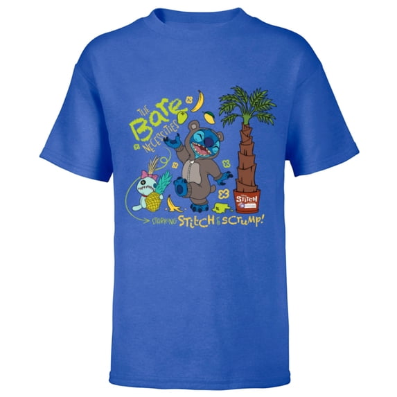Disney 100 Stitch in Costume Baloo Bare Necessities & Scrump - Short Sleeve T-Shirt for Kids - Customized-Royal