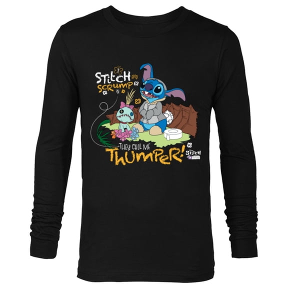 Disney 100 Stitch in Costume Bambi They Call Me Thumper - Long Sleeve T-Shirt for Men - Customized-Black