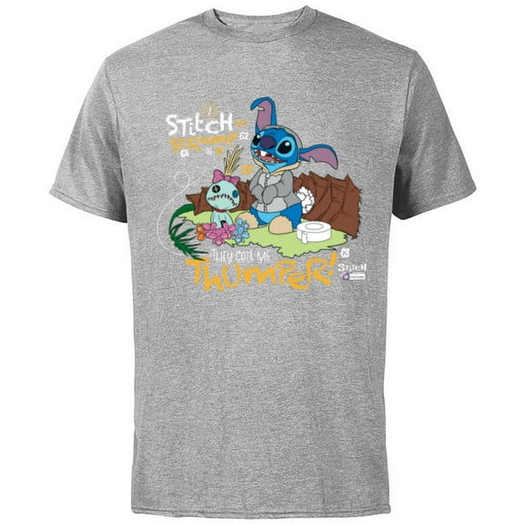 Disney 100 Stitch in Costume Bambi They Call Me Thumper - Short Sleeve Cotton T-Shirt for Adults - Customized-Athletic Heather