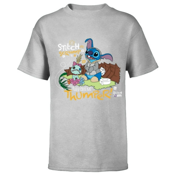 Disney 100 Stitch in Costume Bambi They Call Me Thumper - Short Sleeve T-Shirt for Kids - Customized-Athletic Heather