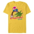 thumbnail image 1 of Disney 100 Stitch in Costume Cheshire Cat Wonderland Welcome - Short Sleeve Blended T-Shirt for Adults - Customized-Yellow, 1 of 5