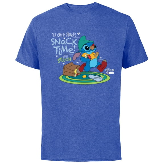Disney 100 Stitch in Costume Gus from Cinderella Snack Time - Short Sleeve Cotton T-Shirt for Adults - Customized-Royal Heather