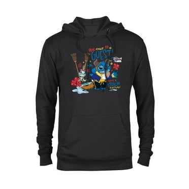 Disney 100 Stitch in Costume The Beast Be Our Guest & Scrump - Pullover Hoodie for Adults - Customized-Black