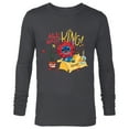thumbnail image 1 of Disney 100 Stitch in Costume The Lion King All Hail the King - Long Sleeve T-Shirt for Men - Customized-Charcoal Heather, 1 of 5