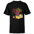 thumbnail image 1 of Disney 100 Stitch in Costume The Lion King All Hail the King - Short Sleeve T-Shirt for Kids - Customized-Black, 1 of 5