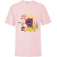 thumbnail image 1 of Disney 100 Stitch in Costume The Lion King All Hail the King - Short Sleeve T-Shirt for Kids - Customized-Soft Pink, 1 of 5