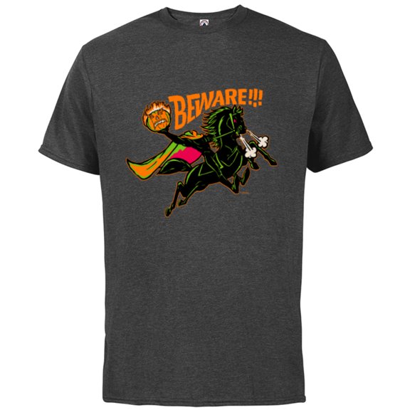 Disney 100 The Headless Horseman Halloween Beware!!! D100 - Short Sleeve Cotton T-Shirt for Adults - Customized-Charcoal Heather