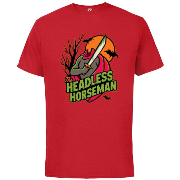 Disney 100 The Headless Horseman with Sword Halloween - Short Sleeve Cotton T-Shirt for Adults - Customized-Red