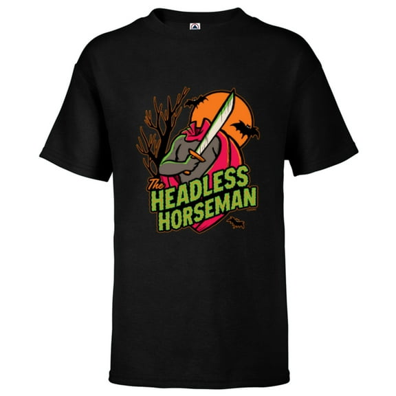Disney 100 The Headless Horseman with Sword Halloween - Short Sleeve T-Shirt for Kids - Customized-Black