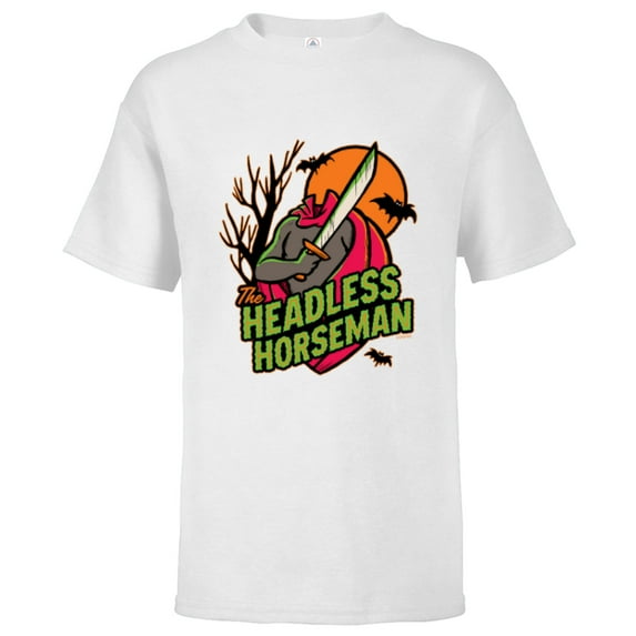 Disney 100 The Headless Horseman with Sword Halloween - Short Sleeve T-Shirt for Kids - Customized-White