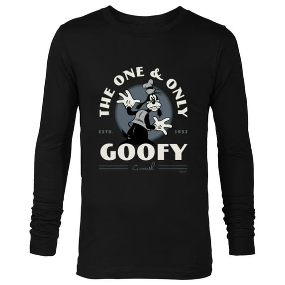 Disney 100 The One & Only Goofy Gwarsh Est 1932 Vintage D100 - Long Sleeve T-Shirt for Men - Customized-Black