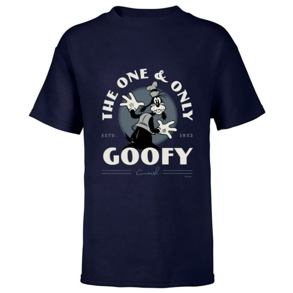 Disney 100 The One & Only Goofy Gwarsh Est 1932 Vintage D100 - Short Sleeve T-Shirt for Kids - Customized-Navy