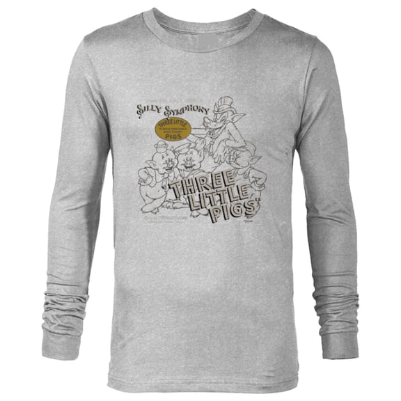 Disney 100 Three Little Pigs Silly Symphony Vintage D100 - Long Sleeve T-Shirt for Men - Customized-Athletic Heather