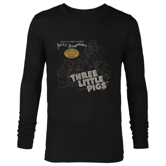 Disney 100 Three Little Pigs Silly Symphony Vintage D100 - Long Sleeve T-Shirt for Men - Customized-Black