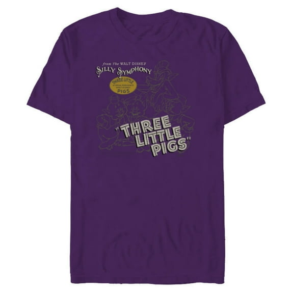 Disney 100 Three Little Pigs Silly Symphony Vintage D100 - Short Sleeve Blended T-Shirt for Adults - Customized-Purple