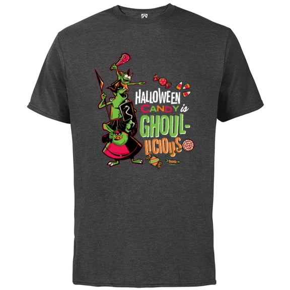 Disney 100 Villains Goons Halloween Candy is Ghoul-licious - Short Sleeve Cotton T-Shirt for Adults - Customized-Charcoal Heather