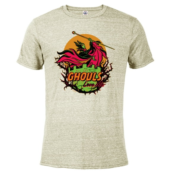 Disney 100 Villains Maleficent The Ghouls Love Me Halloween - Short Sleeve Blended T-Shirt for Adults - Customized-Putty Snow Heather