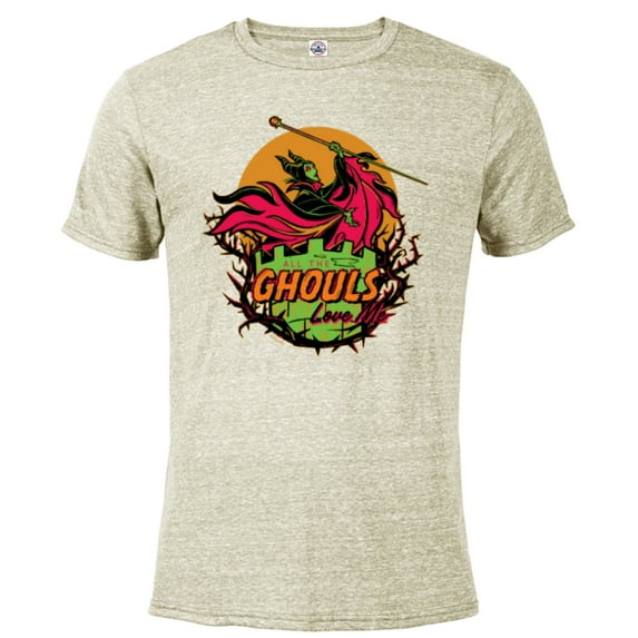 Disney 100 Villains Maleficent The Ghouls Love Me Halloween - Short Sleeve Blended T-Shirt for Adults - Customized-Putty Snow Heather