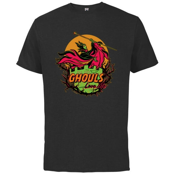 Disney 100 Villains Maleficent The Ghouls Love Me Halloween - Short Sleeve Cotton T-Shirt for Adults - Customized-Black