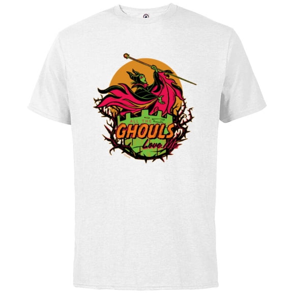 Disney 100 Villains Maleficent The Ghouls Love Me Halloween - Short Sleeve Cotton T-Shirt for Adults - Customized-White