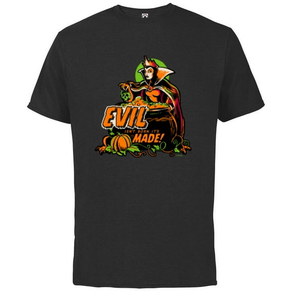 Disney 100 Villains Queen Evil is Made Snow White Halloween - Short Sleeve Cotton T-Shirt for Adults - Customized-Black