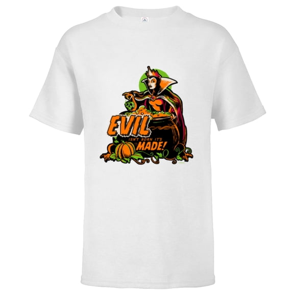 Disney 100 Villains Queen Evil is Made Snow White Halloween - Short Sleeve T-Shirt for Kids - Customized-White