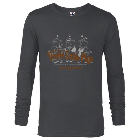 Disney 100 Walt Disney’s Three Little Pigs Vintage D100 - Long Sleeve T-Shirt for Men - Customized-Charcoal Heather