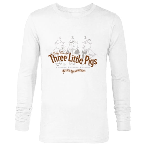 Disney 100 Walt Disney’s Three Little Pigs Vintage D100 - Long Sleeve T-Shirt for Men - Customized-White