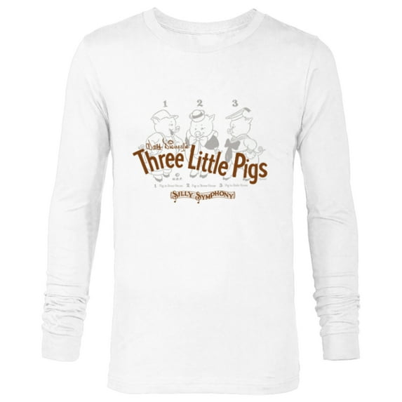 Disney 100 Walt Disney’s Three Little Pigs Vintage D100 - Long Sleeve T-Shirt for Men - Customized-White