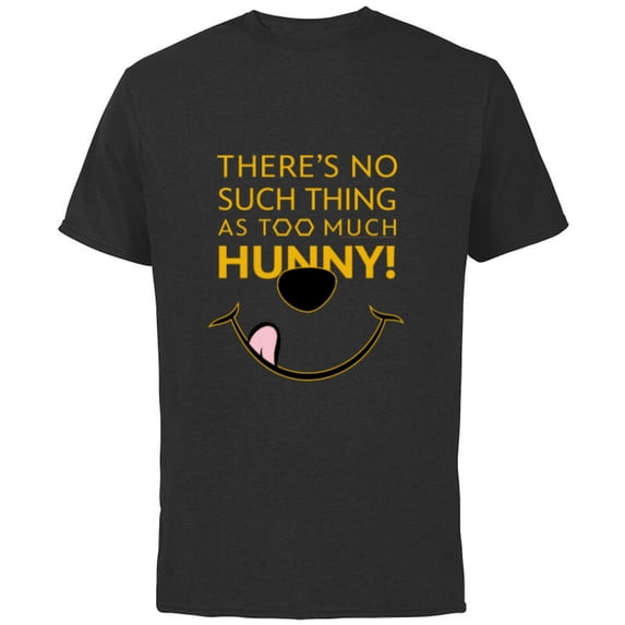 Disney 100 Winnie the Pooh No Such Thing as Too Much Hunny - Short Sleeve Cotton T-Shirt for Adults - Customized-Black