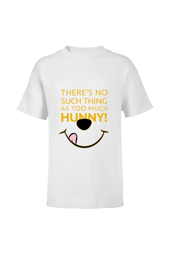 Disney 100 Winnie the Pooh No Such Thing as Too Much Hunny - Short Sleeve T-Shirt for Kids - Customized-White