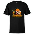 thumbnail image 1 of Disney 100 Witch Huey Dewey Louie Trick or Treat Halloween - Short Sleeve T-Shirt for Kids - Customized-Black, 1 of 5