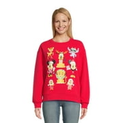 LICENSED GRAPHICS Disney 100 Women's Juniors Light- Up Christmas Sweatshirt, Sizes XS-XXXL