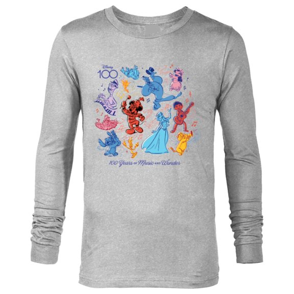 Disney 100 Years of Music and Wonder Color Fill D100 - Long Sleeve T-Shirt for Men - Customized-Athletic Heather