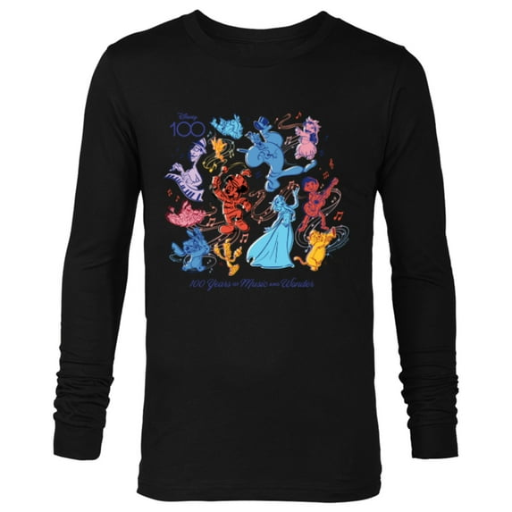 Disney 100 Years of Music and Wonder Color Fill D100 - Long Sleeve T-Shirt for Men - Customized-Black