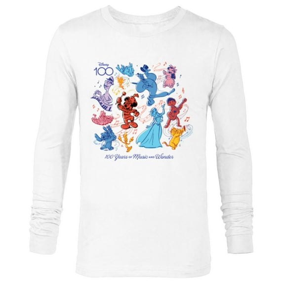 Disney 100 Years of Music and Wonder Color Fill D100 - Long Sleeve T-Shirt for Men - Customized-White