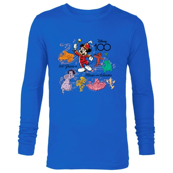 Disney 100 Years of Music and Wonder Color Fill Tunes D100 - Long Sleeve T-Shirt for Men - Customized-Navy