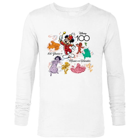 Disney 100 Years of Music and Wonder Color Fill Tunes D100 - Long Sleeve T-Shirt for Men - Customized-White