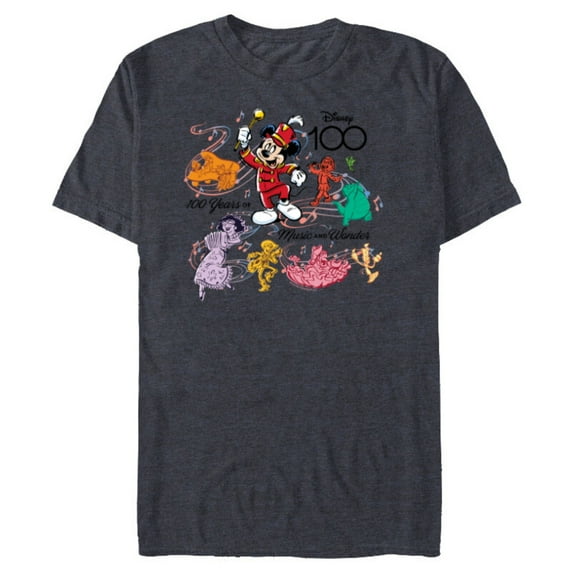 Disney 100 Years of Music and Wonder Color Fill Tunes D100 - Short Sleeve Blended T-Shirt for Adults - Customized-Navy Heather