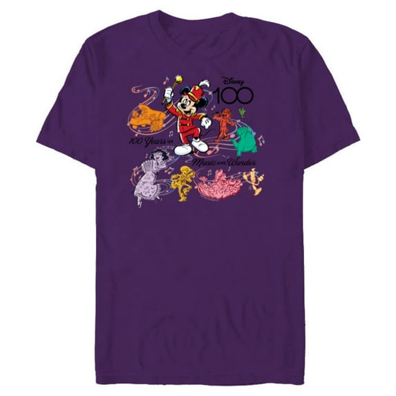 Disney 100 Years of Music and Wonder Color Fill Tunes D100 - Short Sleeve Blended T-Shirt for Adults - Customized-Purple