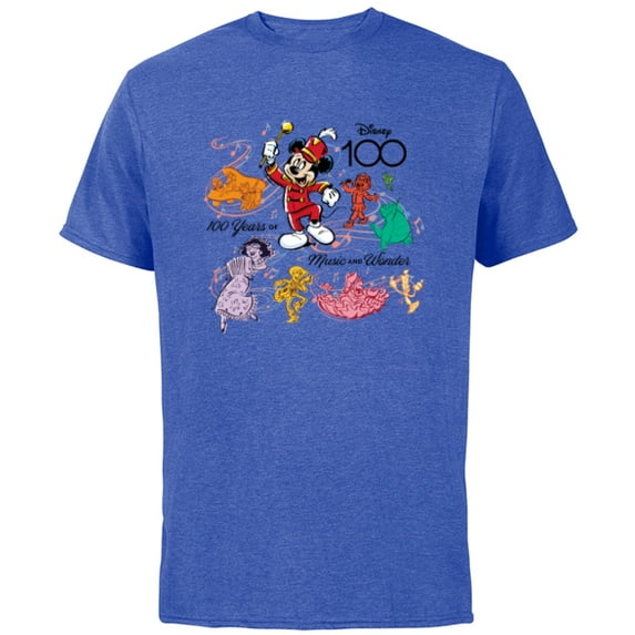 Disney 100 Years of Music and Wonder Color Fill Tunes D100 - Short Sleeve Cotton T-Shirt for Adults - Customized-Royal Heather