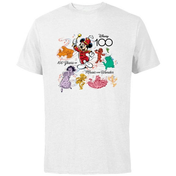 Disney 100 Years of Music and Wonder Color Fill Tunes D100 - Short Sleeve Cotton T-Shirt for Adults - Customized-White