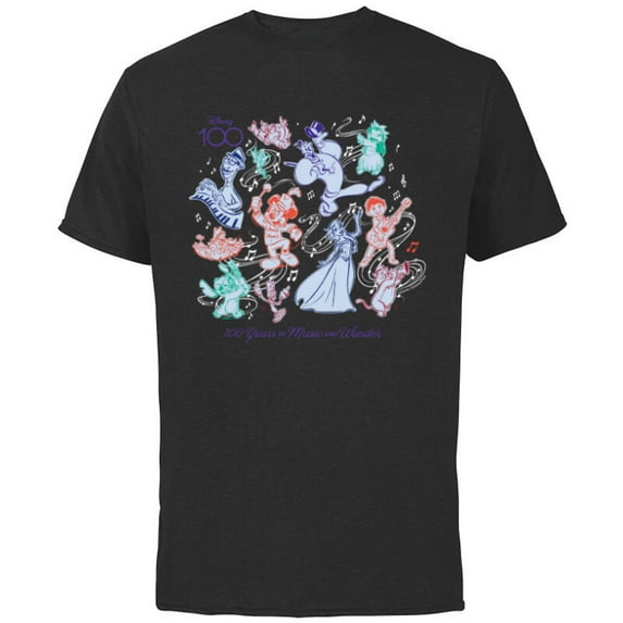Disney 100 Years of Music and Wonder Color Trio D100 - Short Sleeve Cotton T-Shirt for Adults - Customized-Black