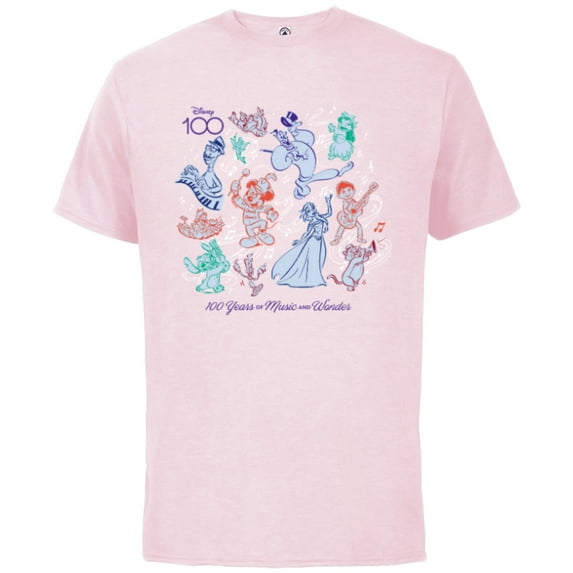 Disney 100 Years of Music and Wonder Color Trio D100 - Short Sleeve Cotton T-Shirt for Adults - Customized-Soft Pink