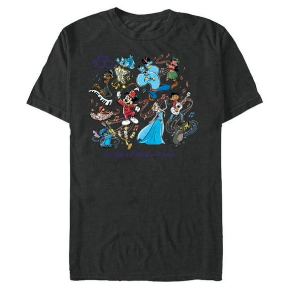 Disney 100 Years of Music and Wonder Full Color D100 - Short Sleeve Blended T-Shirt for Adults - Customized-Dark Heather