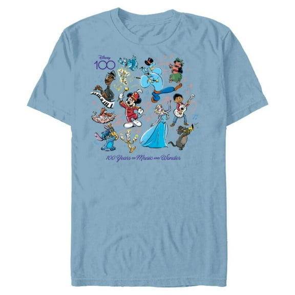 Disney 100 Years of Music and Wonder Full Color D100 - Short Sleeve Blended T-Shirt for Adults - Customized-Ocean Blue