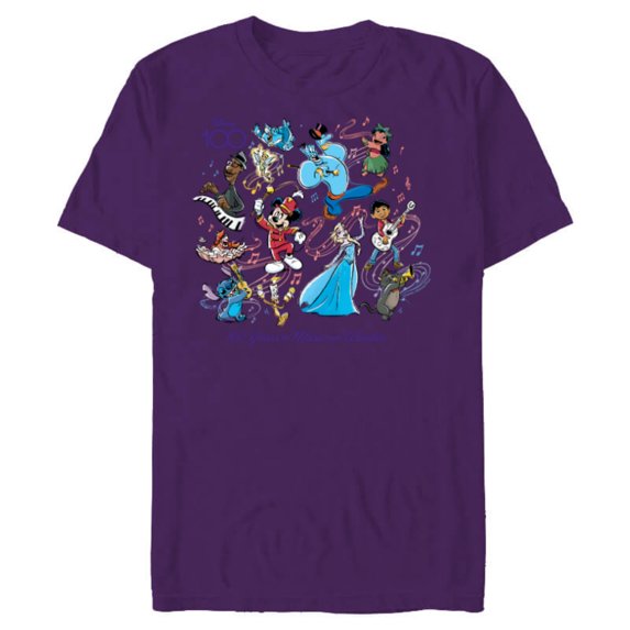 Disney 100 Years of Music and Wonder Full Color D100 - Short Sleeve Blended T-Shirt for Adults - Customized-Purple