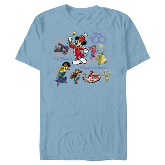 Disney 100 Years of Music and Wonder Full Color Tunes D100 - Short Sleeve Blended T-Shirt for Adults - Customized-Ocean Blue