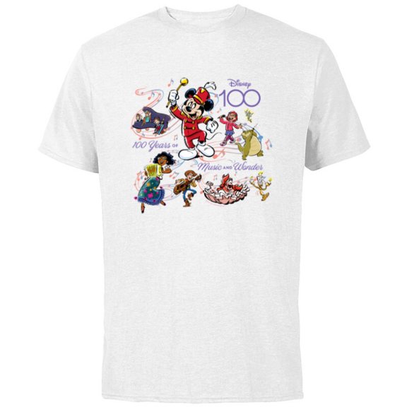 Disney 100 Years of Music and Wonder Full Color Tunes D100 - Short Sleeve Cotton T-Shirt for Adults - Customized-White