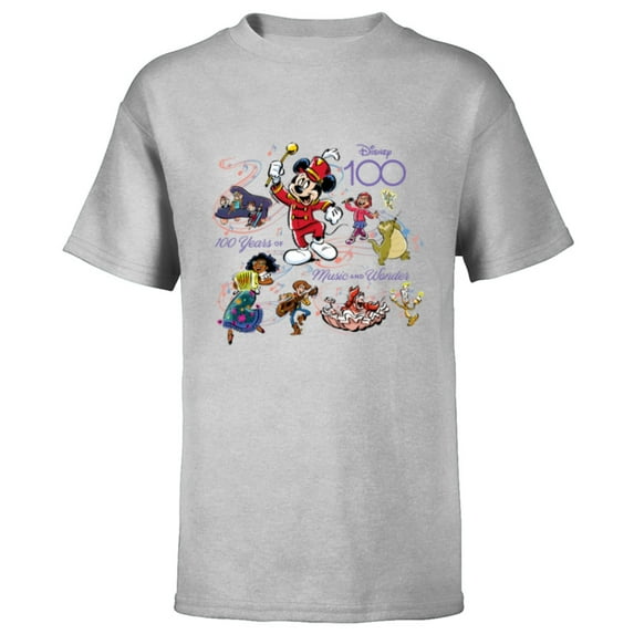Disney 100 Years of Music and Wonder Full Color Tunes D100 - Short Sleeve T-Shirt for Kids - Customized-Athletic Heather